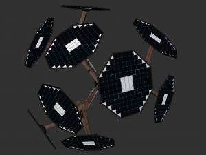 solar energy tree octagonal panels Modello 3D