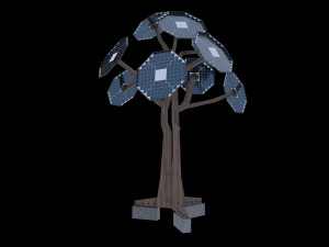 solar energy tree octagonal panels Modello 3D