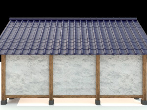 open shed with plaster wall 3D Model