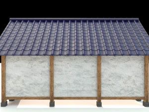open shed with plaster wall 3D Model