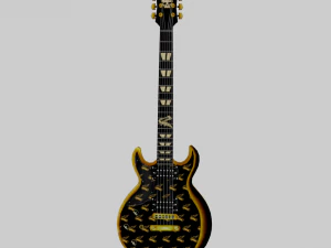 schecter guitar - zacky vengeance metallic gold 3D Model