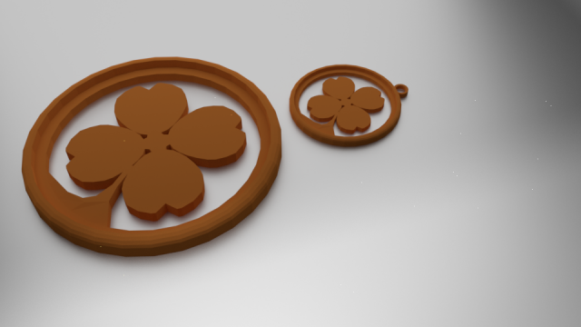 3d print glass coaster 4 leaf clover and pendant Model do druku 3D .c4d .max .obj .3ds .fbx .stl .blend 