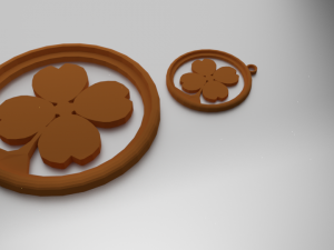 3d print glass coaster 4 leaf clover and pendant 3D प्रिंट मॉडल