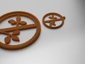 Folha e pingente de porta-copos de vidro com impress&atilde;o 3D Modelo de Impressão 3D