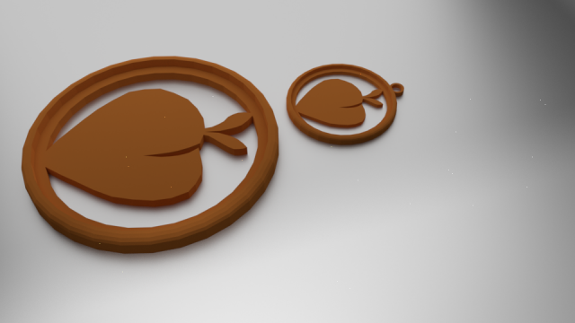 3d print glass coaster peach and pendant Modello di stampa 3D .c4d .max .obj .3ds .fbx .stl .blend