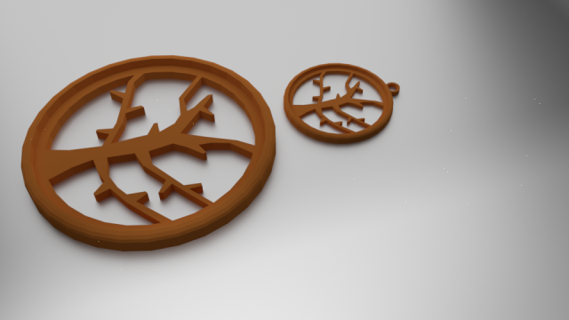 3d print glass coaster tree 1 and pendant Modello di stampa 3D .c4d .max .obj .3ds .fbx .stl .blend 