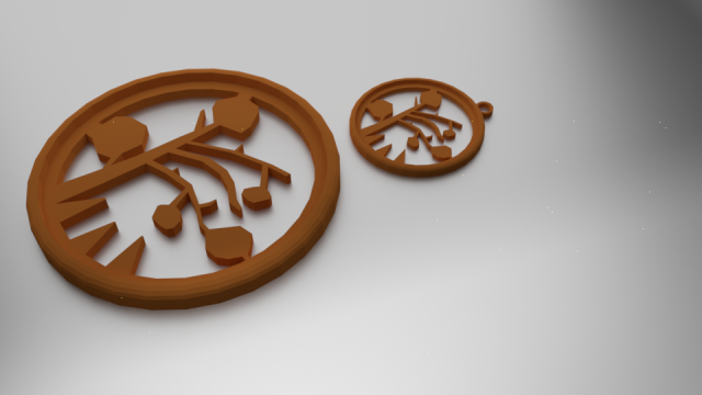 3d print glass coaster tree 2 and pendant 3D 프린트 모델 .c4d .max .obj .3ds .fbx .stl .blend 