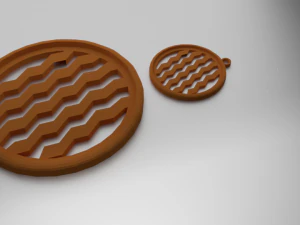 Wydrukowany w 3D wz&oacute;r i zawieszka na szklaną podstawkę Model do druku 3D