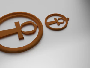 Porta-copos de vidro com impressão 3D ankh e pingente Modelo de Impressão 3D