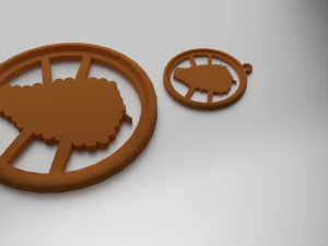 Porta-copo de vidro com impress&atilde;o 3D de uvas e pingente Modelo de Impressão 3D