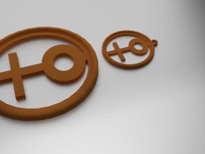 Posavasos de cristal con estampado 3D femenino y colgante. Modelo de impresión 3D