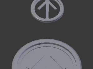 3d print glass coaster tiwaz and pendant 3D Print Model