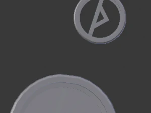 3D-Druck Glasuntersetzer Thurisaz und Anh&auml;nger 3D Druckmodell