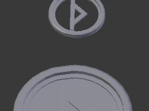 3D-Druck Glasuntersetzer Thurisaz und Anh&auml;nger 3D Druckmodell