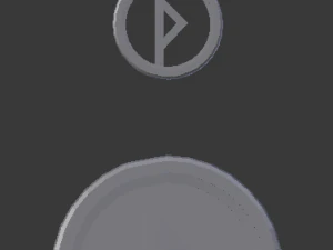 3D-Druck Glasuntersetzer Thurisaz und Anh&auml;nger 3D Druckmodell