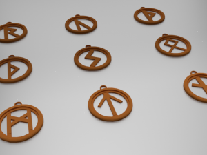 25 norse rune pendants 3D प्रिंट मॉडल