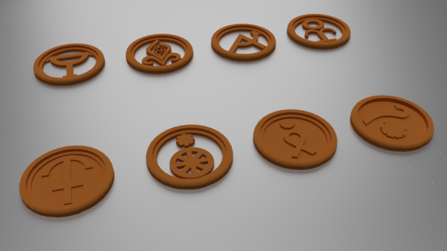 26 greek mythology coasters 3D प्रिंट मॉडल .c4d .max .obj .3ds .fbx .stl .blend 