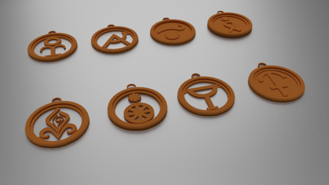 26 greek mythology pendants 3D Print Model .c4d .max .obj .3ds .fbx .stl .blend 