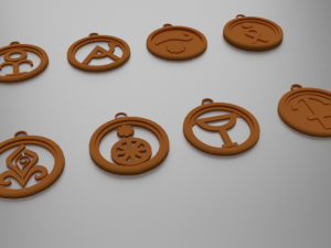 26 greek mythology pendants 3D-printmodel