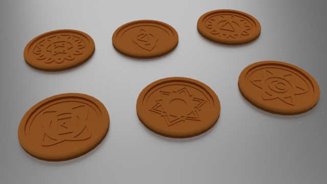 7 chakra coasters Modelo de Impressão 3D .c4d .max .obj .3ds .fbx .stl .blend 