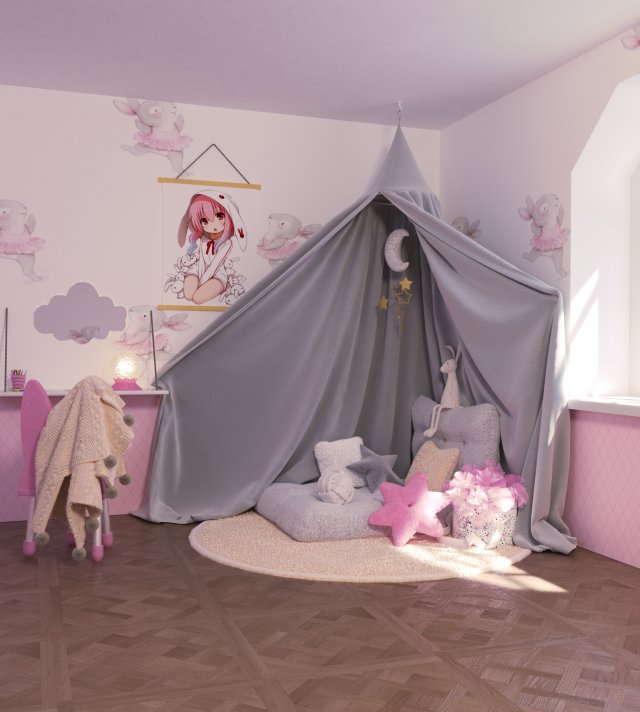 baby room Modelo 3D .c4d .max .obj .3ds .fbx .stl .blend 