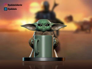 baby yoda coaster 3D Print Model