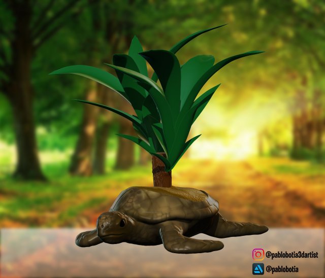 potsertoise Model Cetak 3D .c4d .max .obj .3ds .fbx .stl .blend