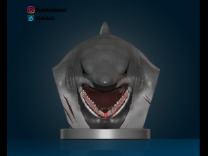 white shark bust 3D 프린트 모델