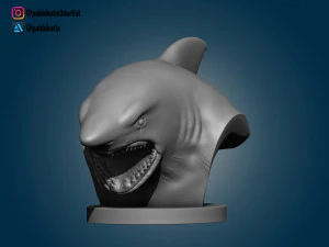 white shark bust 3D Print Model