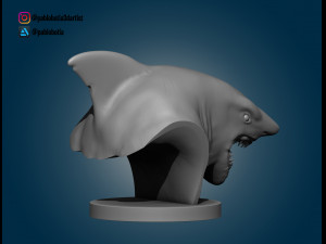white shark bust Modelo de impresión 3D