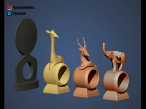 les figurines gardent les nappes-serviettes Modèles 3D en vedette