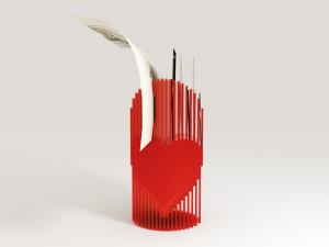 desktop cardholder valentine 3d print model 3D-printmodel