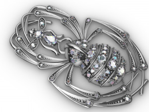 brooch spider and fly 3D प्रिंट मॉडल
