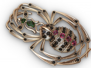brooch spider and fly 3D प्रिंट मॉडल