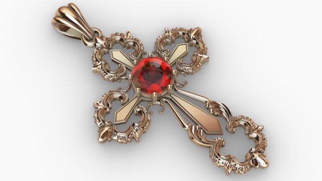 cross with stone 3D Принт Модель .c4d .max .obj .3ds .fbx .stl .blend 