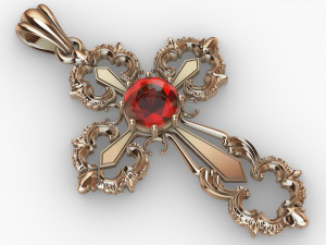 cross with stone 3D-printmodel