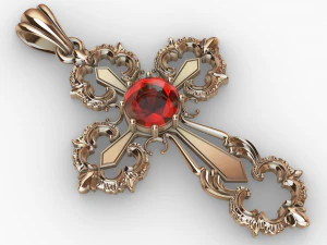 Kreuz mit Stein 3D Druckmodell