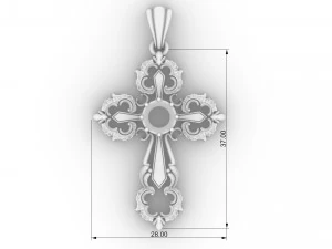 cross with stone 3D Print Model