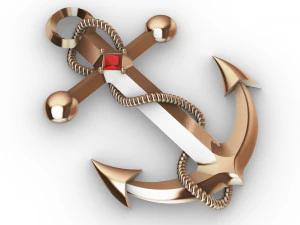pendant anchor with stone 3D Print Model
