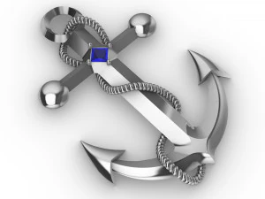 pendant anchor with stone 3D Print Model