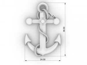 pendant anchor with stone 3D Print Model