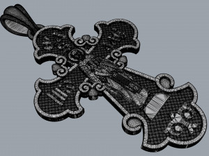 orthodox cross with savior and saints 3D-printmodel
