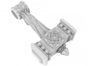 pendant hammer with slavic god svarog Modello di stampa 3D