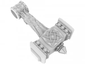 pendant hammer with slavic god svarog 3D Print Model