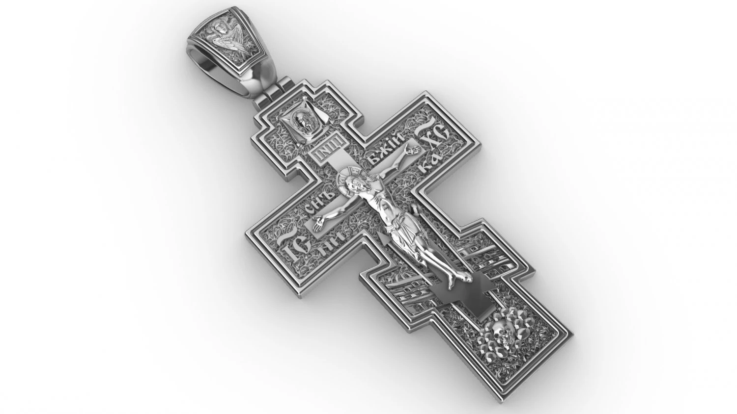 orthodox cross with savior and saints 3D Print Model .c4d .max .obj .3ds .fbx .stl .blend 