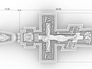 orthodox cross with savior and saints 3D Print Model