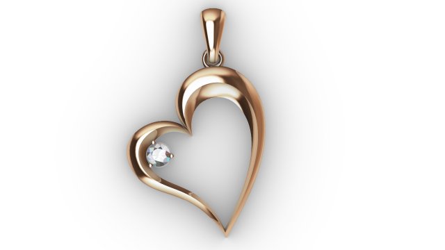 stylish pendant heart love with diamond 3D Baskı Modeli .c4d .max .obj .3ds .fbx .stl .blend 