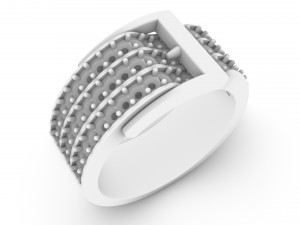 ring with diamonds in white and yellow gold 3D प्रिंट मॉडल