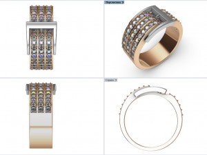 ring with diamonds in white and yellow gold 3D प्रिंट मॉडल