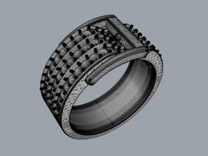 ring with diamonds in white and yellow gold 3D प्रिंट मॉडल